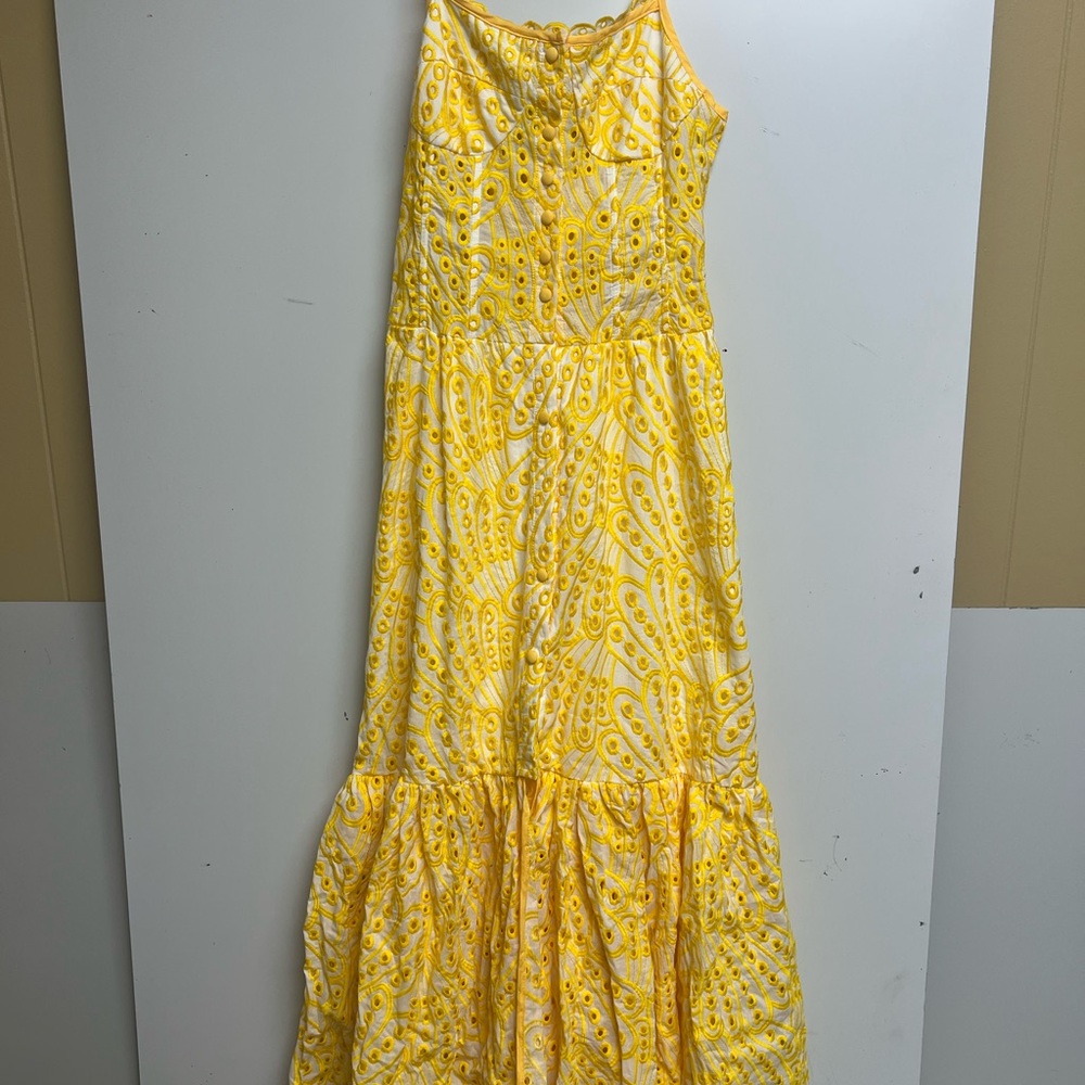 Yellow Ruffled Tiered Maxi Sundress